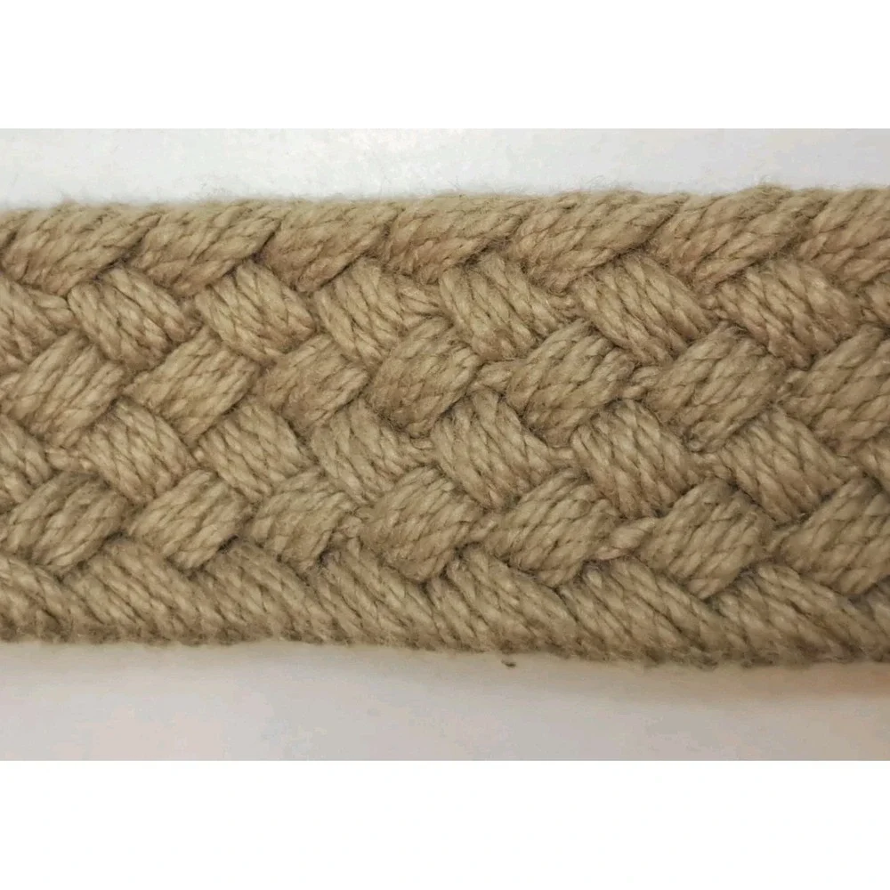 Dockers Leather Braided‎ Macreme Crochet Mens 40 Belt Beige Brown Preppy Classic